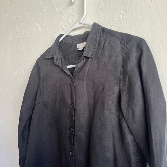 Garnet Hill linen button down blouse. Size PP - Picture 2 of 6